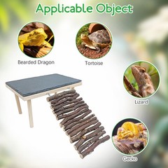 BNOSDM Bearded Dragon Basking Rock Platform with Climbing Ramp Reptiles Hideo…