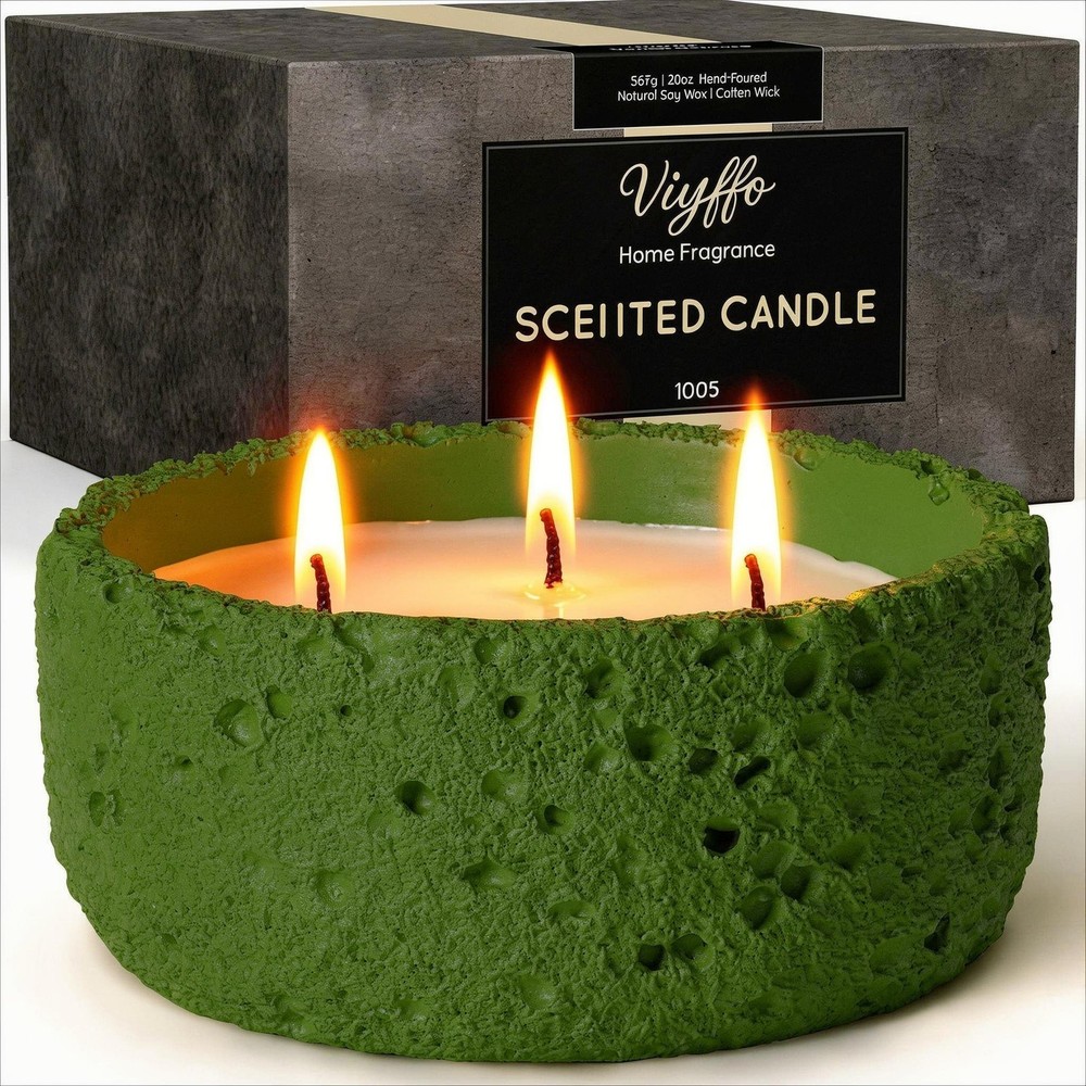 Viyffo Large Citronella Candles Outdoor, 3 Wick 20oz Citronella Candle Indoor…