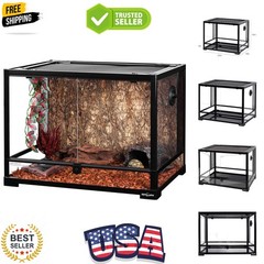 Large 34 Gallon Reptile Glass Tank,Front Opening Double Hinge Door 24″ x 18″ …