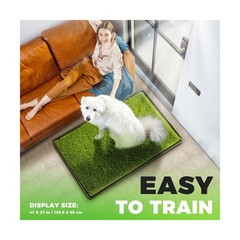 Hompet Dog Grass Pad with Tray Large, 41″x27″, 2 Reusable Artificial Turf for…
