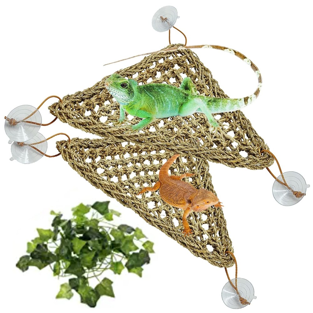 Tfwadmx 3 Pack Bearded Dragon Hammock Lizards Lounger Reptile Climbing Access…