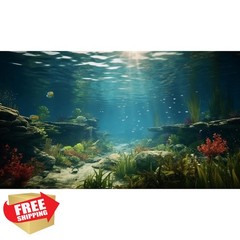 Riivvdise Aquarium Background 48×18 Green Blue
