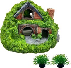 Tfwadmx Fish Tank Hobbit Decorations,Resin Small Fish Cave Hideout House,Aqua…