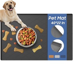 Large Dog Food Mat, 40″ x 22″ Pet Food Mat, Waterproof Dog Cat Food Mat with …