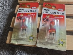 NEW Zilla Mini Halogen Bulb Night Red 50W + 25W (4 Packs) Reptile Lights Warm