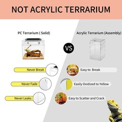 mini Reptile Terrarium,8″ x 8″x 8″ Reptile Tank with Full View Visually Appea…