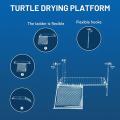 Large Turtle Docks Adjustable Hanging Basking Platform with Slip-Resistant Surfa