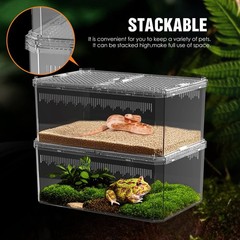 【No Assembly】 Breathable and Secure Reptile Tank with high Transpa