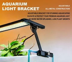 Metal Aquarium Light Riser & Holder – Adjustable Clamp Kit (2pcs), Max 0.9″ G…