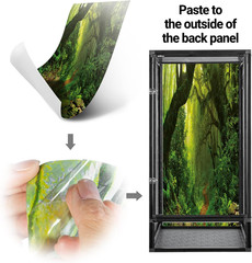18″ x 18″ x 36″ Chameleon Cage with Metal Mesh & Background Sticker, 50 Gallon