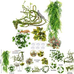 Artificial Reptile Plants Hanging Vines 3ft Terrarium Decorations