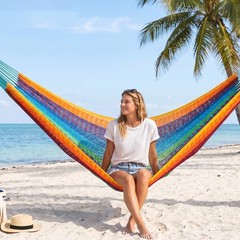 PNAEUT Handwoven Mayan Hammocks for Outside, Handwoven Thick Soft Rope Double…