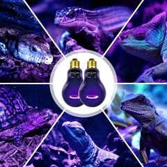 2PCS Reptile Heat Lamp, 150W Night Heat Bulb Moonlight Bulb Purple Infrared H…