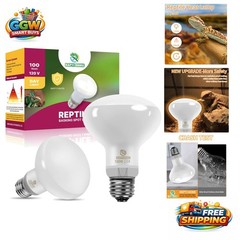 100W UVA Daylight Heat Bulb 2-Pack for Reptiles & Amphibians – Quality