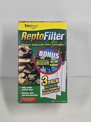 NEW Tetrafauna ReptoFilter Medium Filter Cartridge Replacements 3 Count + BONUS