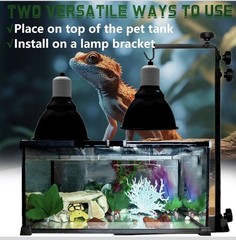Reptile Light Fixture,5.5 Inch Shallow Dome Reptiles Heat Lamp Fixture for UV…
