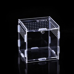Clear Reptile Feeding Insect Box Acrylic Container Lizards Spider Breeding Case