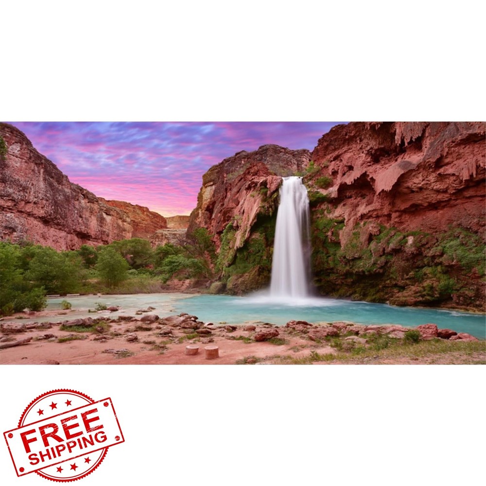 AWERT 72x24in Reptile Habitat Background Sunset Mountain