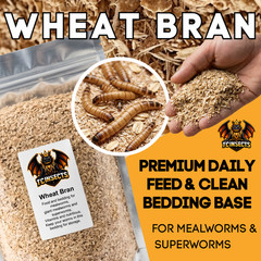 10 lb Wheat Bran for Mealworms & Superworms Food and Bedding Fast Shipping