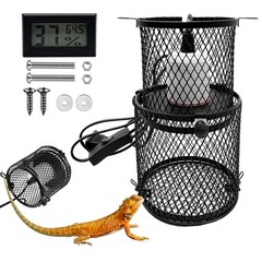 kathson Retractable Reptile Heat Lamp Guard,Reptile Anti-Scald Mesh Cage Prot…