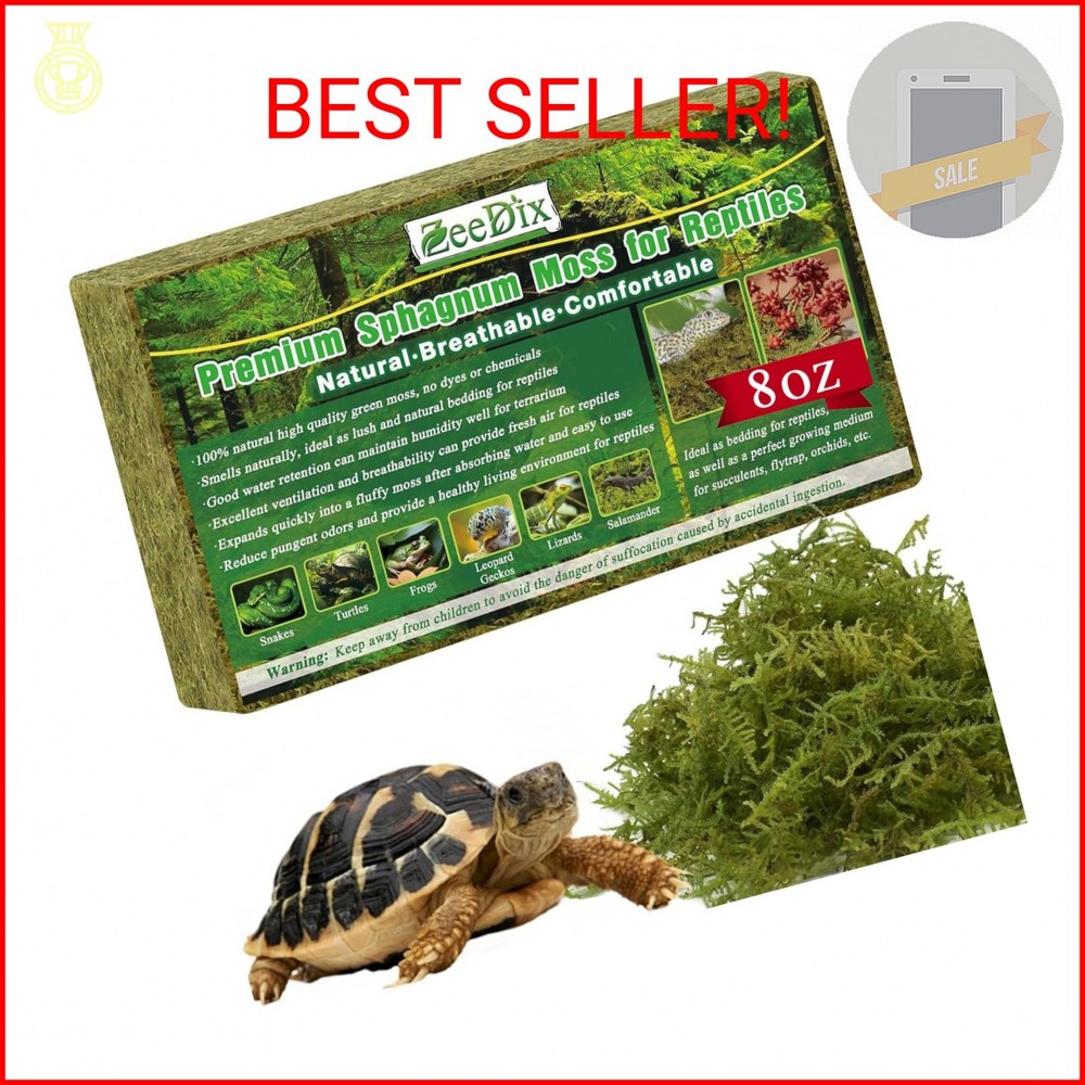 ZeeDix 8 OZ Premium Sphagnum Moss for Reptiles
