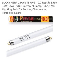 2 Pack T5 UVB 10.0 Reptile Light Bulbs 8W, UVA UVB Fluorescent Lamp UVB .M218