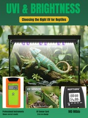 LED UVB Light for Reptiles, 8W 8-Inch Reptile LED Light for Bearded Dragon Li…