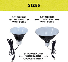 Zilla Pet Reptile Premium Heat Lamp Reflector Dome Fixture, 8.5 Inches