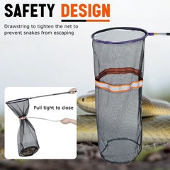 Snake Catcher Net with Secure Drawstring Telescopic Reptile Catch Stick Tool