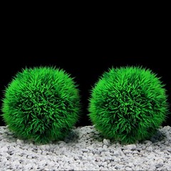Besimple 4 Pack Aquarium Plastic Plants Grass Ball, Artificial Marimo Balls G…