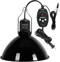 Reptile Light Fixture with Dimming Thermostat, 8.5 Inch Deep Dome Lamp Fixture w