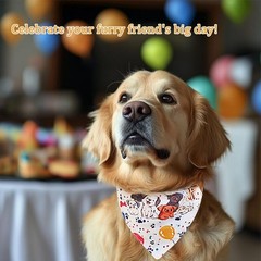 Dog Birthday Bandana for Small to Large Dogs, Adjustable Happy Birthday Dog B…
