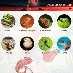 2.5″ 60W Compact Red Infrared Heat Lamp Bulb Basking Spot Light for Reptiles