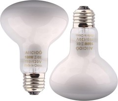 Reptile Basking Light Bulb – 100W Reptile Heat Lamp 2 Pack UVA Daylight Amphi…