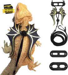 Bearded Dragon Lizard Leash Harness – 3 Size Pack Dinosaur Wing Lizard Harness L