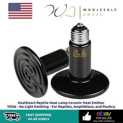 HealSmart Reptile Heat Lamp Ceramic Heat Emitter 150W – No Light Emitting