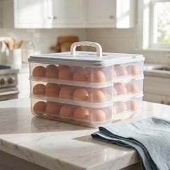 Stackable Egg Cartons Clear Holder Tray with Lid Container for Refrigerator