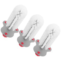 3Pcs White Turtle Shell Cleaning Brush Set with Suction Cups for Turtle Tanks