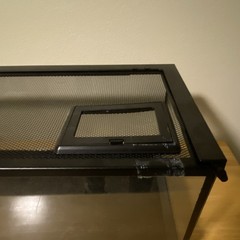Glass Reptile Terrarium Tank w/ Mesh Screen Top Lid & Access Door, Black
