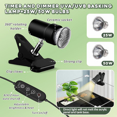 Small Turtle Tank Kit+Water Pump+Lamp, Acrylic Turtle Tank Starter Kit with Adju