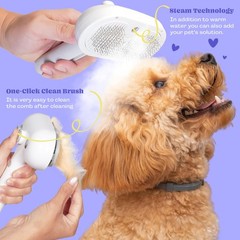 Cat Steam Brush, 3 in 1 Pet Hair Removal Tool, Self Cleaning Steamy Cat Brush…