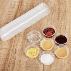100 Pcs Small Gecko and Water Cups Plastic Reptile Feeding Bowls Ledge Accessor