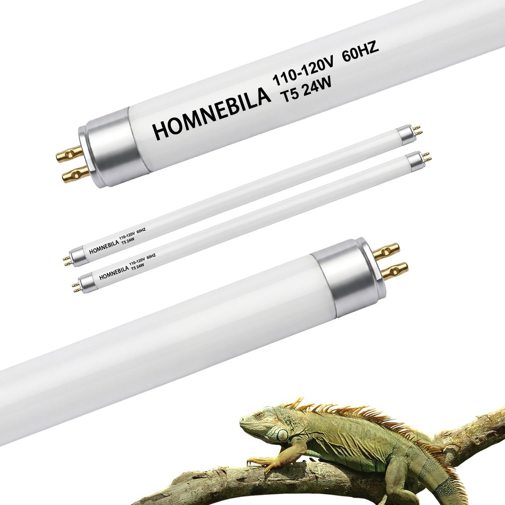 T5 10.0 UVB Reptile Light Bulb, 24W 22″ 2-Pack for Bearded Dragon