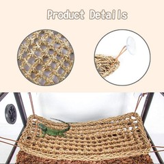 PINVNBY Bearded Dragon Hammock,Reptile Lounger Natural Medium, As Shown