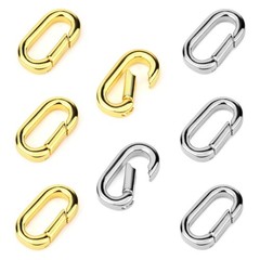 4 PCS 18K Gold Plated Carabiner Clasps and Closures and 4 PCS Silvery Claps f…