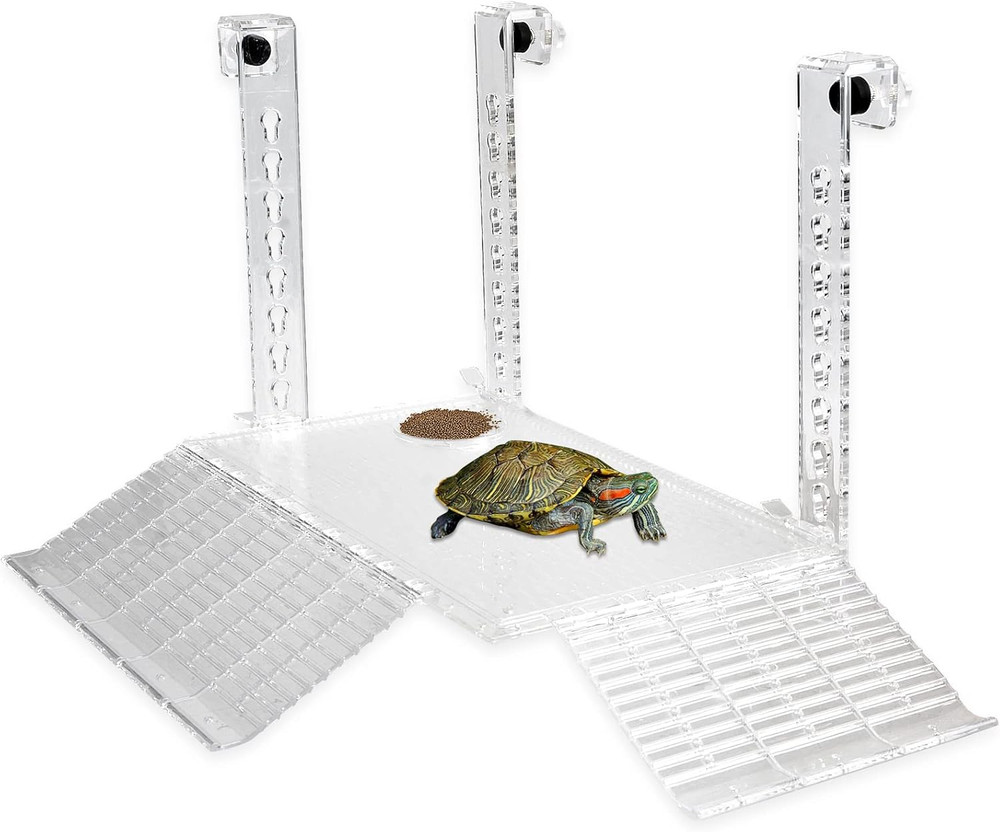 Hanging Turtle Basking Platform, Adjustable Acrylic Aquatic Reptile Turtle Tank