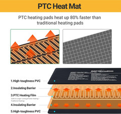 6″ X 8″ Reptile Heat Pad Fast Heating Pad with Adjust Knob 8W Reptile Heat Mat f
