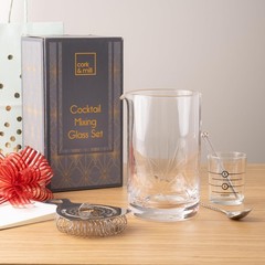 Cork & Mill Cocktail Mixing Glass, Old Fashioned Kit, Large 24 oz Crystal Coc…