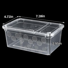 6 Pack Reptile Feeding Box Breeding Transparent color