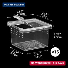 15 PCS Spider Terrariums Breeding Box, Small Insect Hatching Container Plastic F